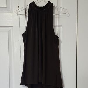 MICHAEL Michael Kors Dark Brown Sleeveless Shirt